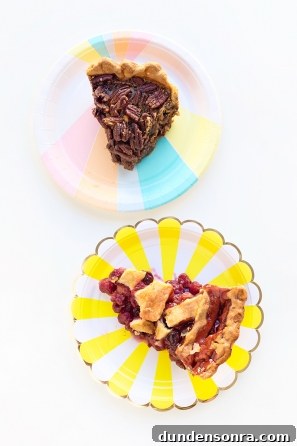 Pieces of pie on plates