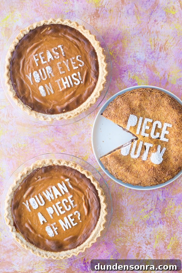 Pies with words on it