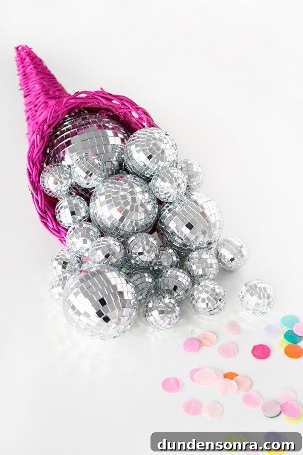 DIY Disco Ball Cornucopia | studiodiy.com
