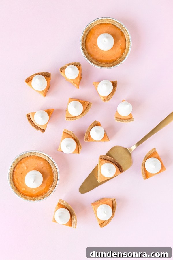 Creamy Pumpkin Pie Fudge Recipe — Fall Candy Treat 2 Mini pie slices
