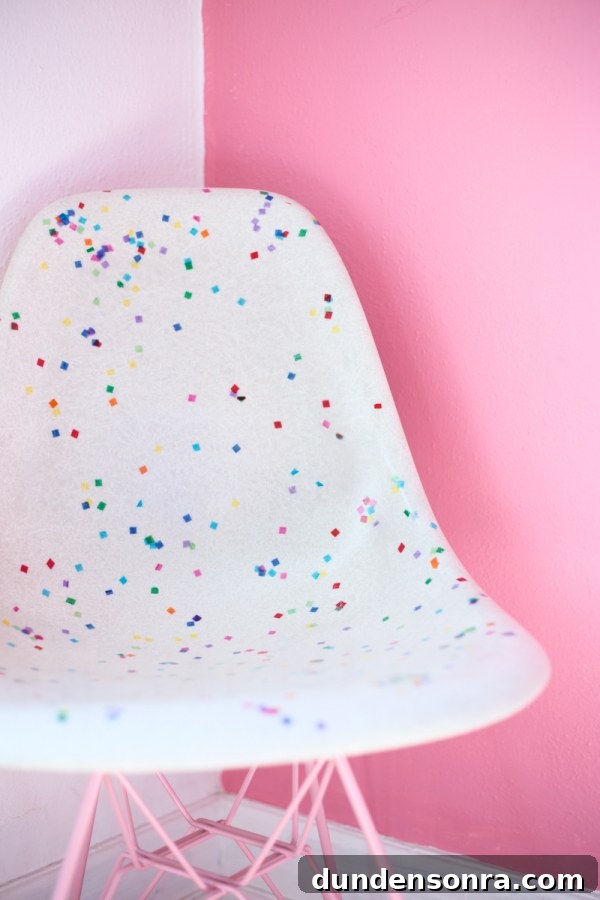Studio DIY and Modernica Confetti Chair Reveal + Giveaway 13 A chair with colorful dots