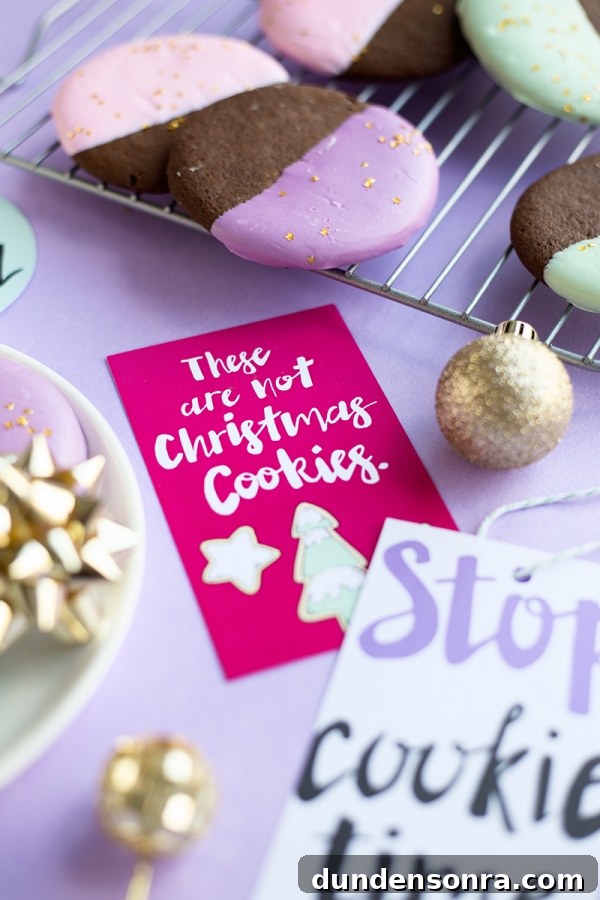 Color Dipped Gingerbread Cookies + Cookie Swap Printables | studiodiy.com