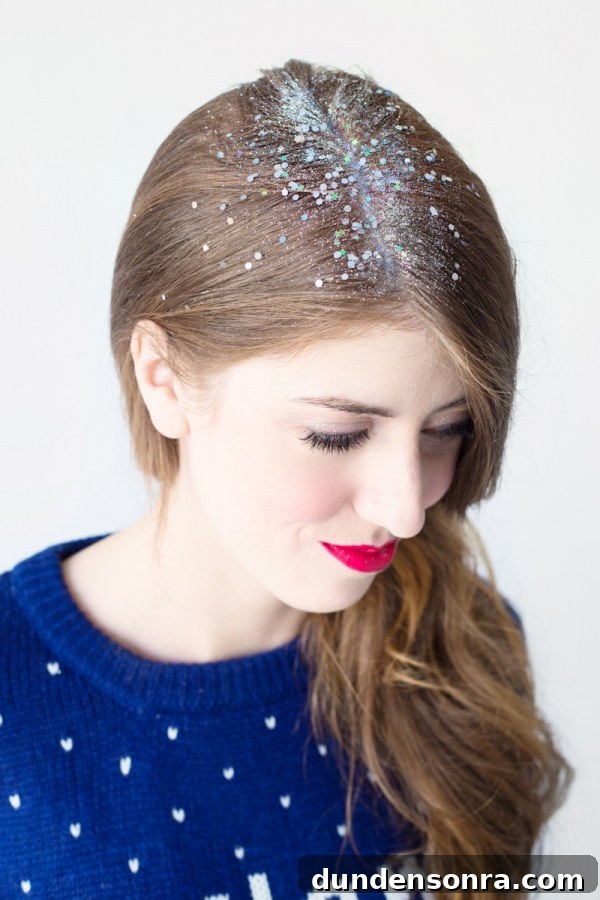 Sparkling Holiday Outfit Ideas: Head-to-Toe Party Looks 2 A woman with white materials in her hair