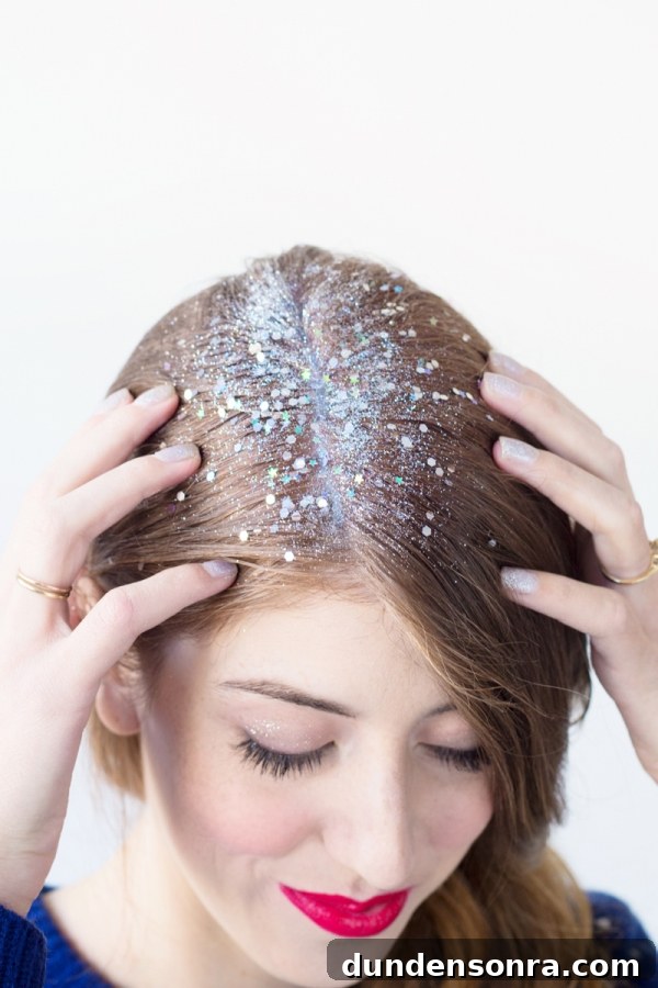 Sparkling Holiday Outfit Ideas: Head-to-Toe Party Looks 7 A woman with white materials in her hair