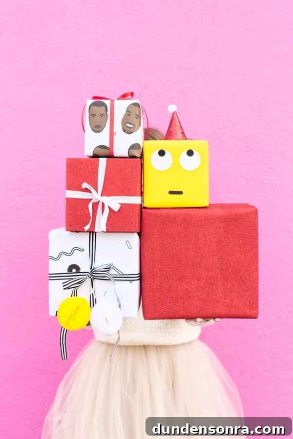 4 Stylish Holiday Gift Wrap Pairings to Impress Recipients 7 A stack of presents