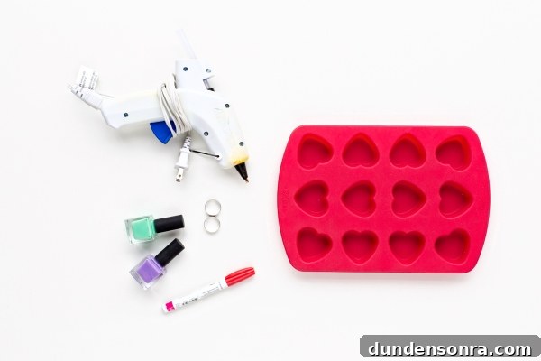 DIY Conversation Heart Rings: Make Cute Candy Heart Jewelry at Home 4 Heart-shaped ice cube tray