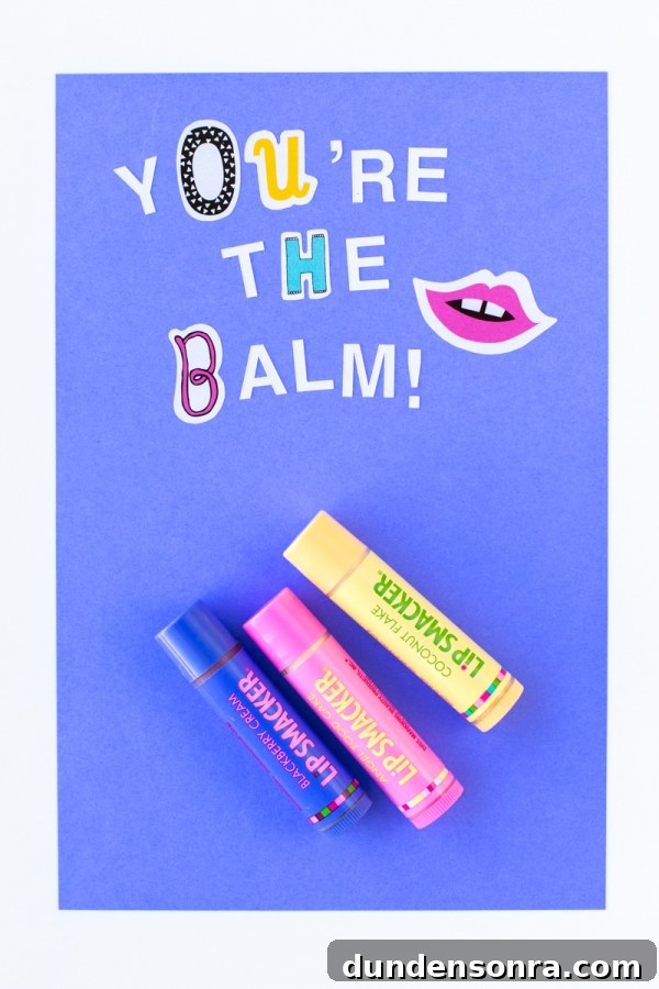 15 DIY Drugstore Valentine Gifts and Hacks for Your Gal Pals 6 Lip balms and cut out letters