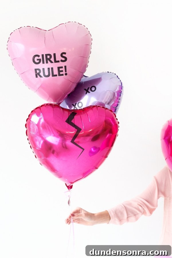 Pink and purple heart shaped balloons