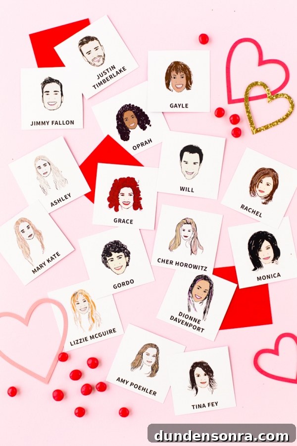 Famous Friend & Couple Memory Game — Free Printable Cards 2 Cards with celebrities on them