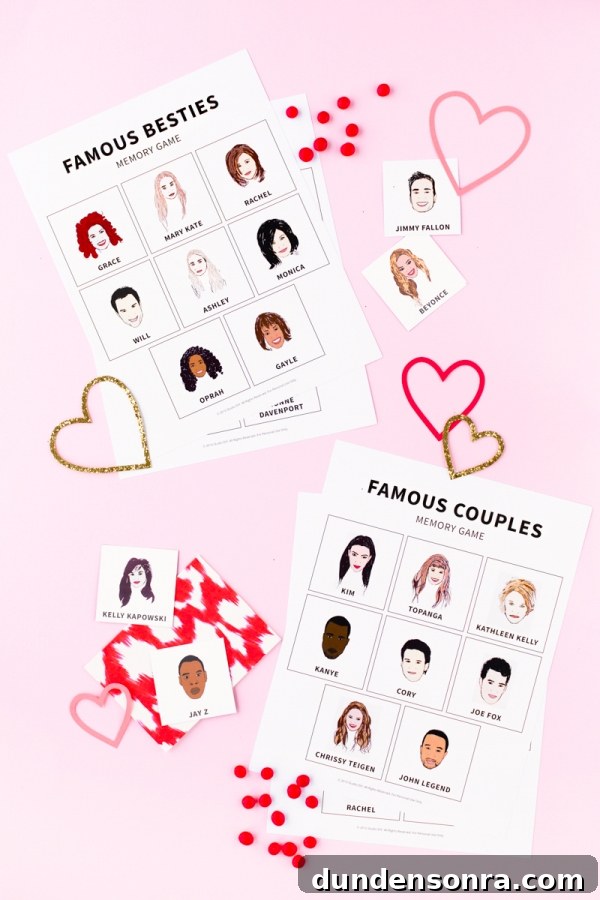 Famous Friend & Couple Memory Game — Free Printable Cards 3 Famous Besties + Couples Memory Game (Free Printable!) | studiodiy.com