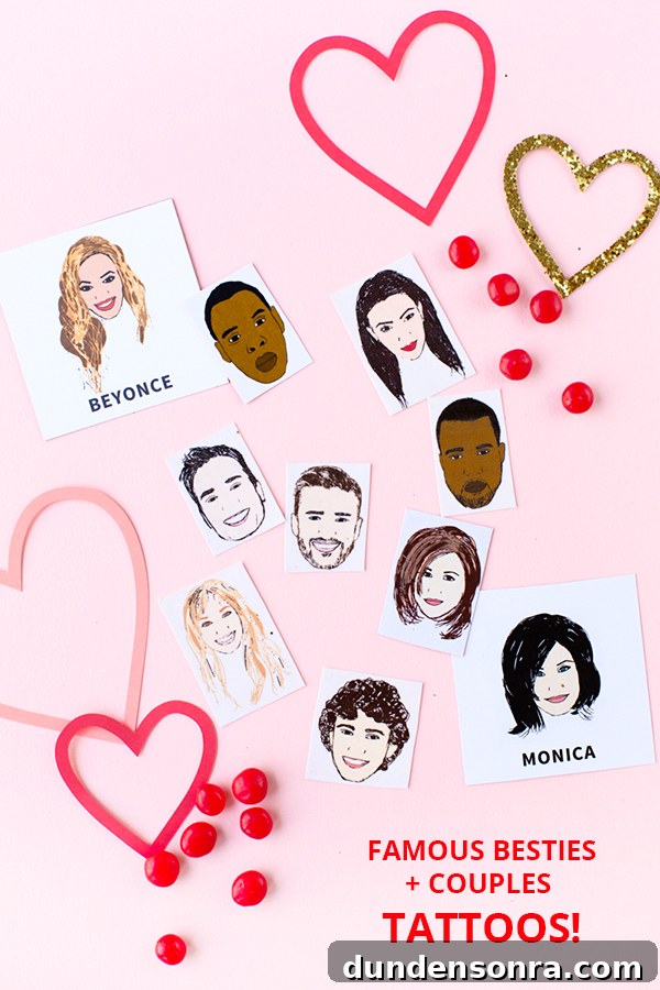 Famous Friend & Couple Memory Game — Free Printable Cards 10 Famous Besties + Couples Tattoos (Free Printable!) | studiodiy.com
