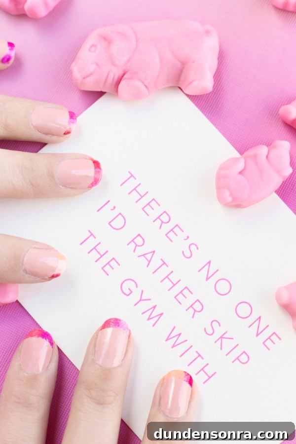 A card with pink writing on it