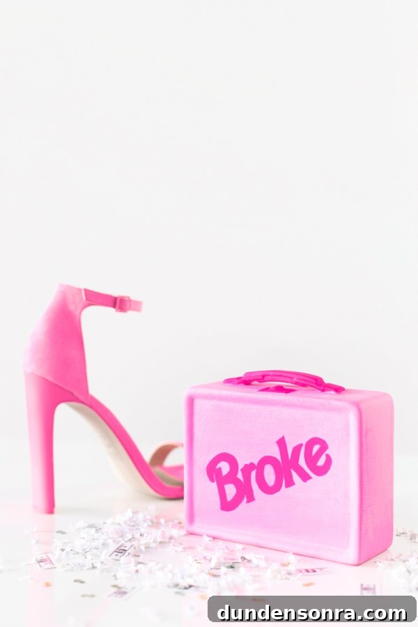 Make a Lunchbox Piggy Bank: DIY Step-by-Step Guide 3 A pink box and pink heel