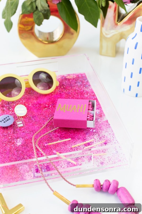 Make Your Own Sparkling Resin Glitter Tray: Simple DIY Guide 10 A plastic bag with pink glitter in it