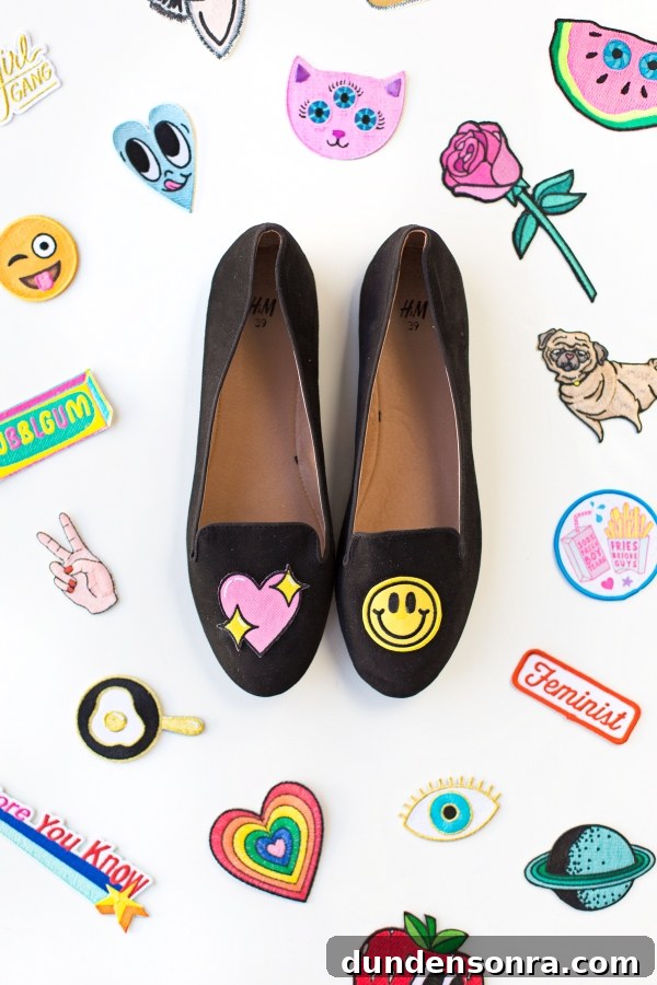 Loafers with patches