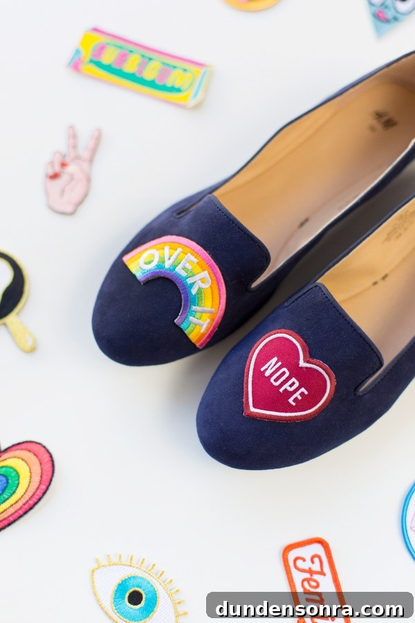 Loafers with patches