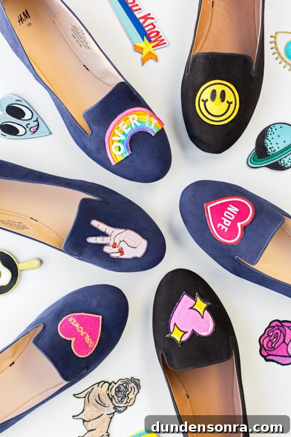Loafers with patches