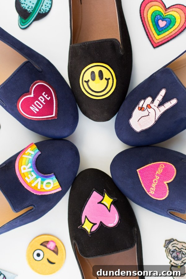 Loafers with patches