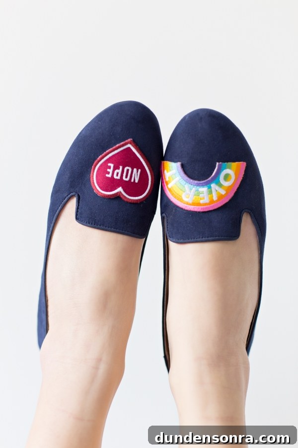 Loafers with patches