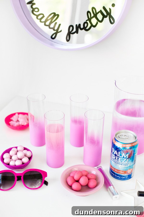 Glasses with pink paints