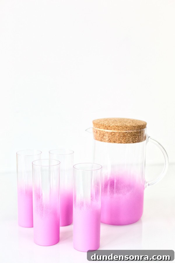 Glasses with pink paint