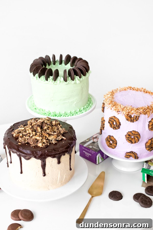 Cakes with cookies on them