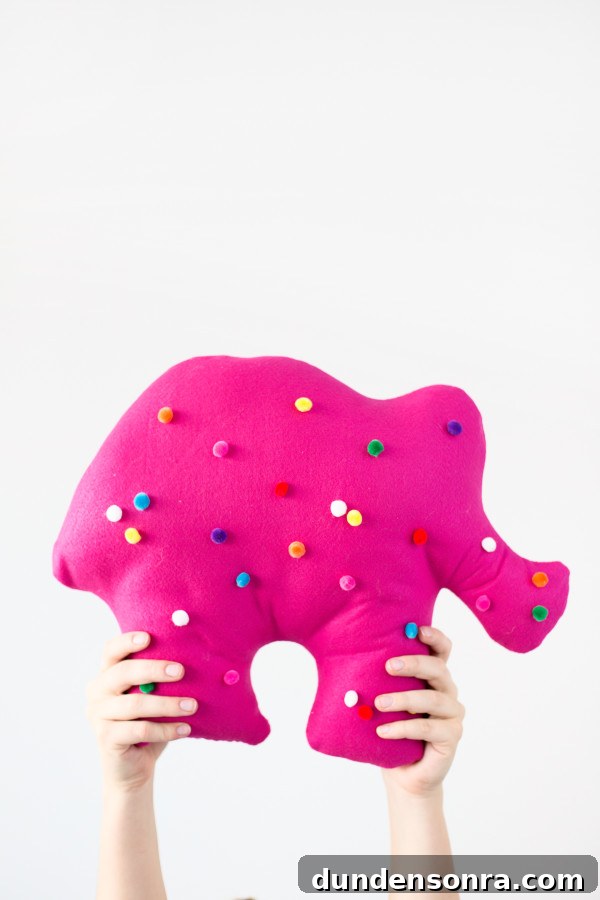Someone holding a circus animal cookie pillows