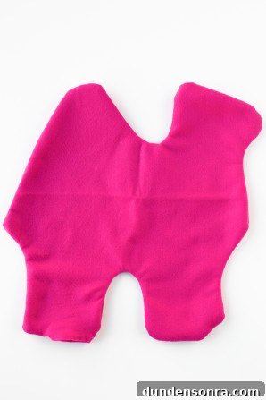Pink fabric in the shape of a camel