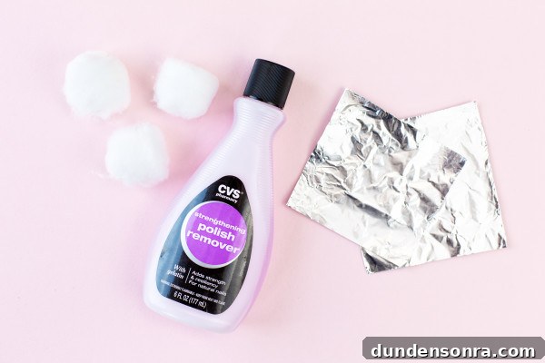 Nail Polish remover and cotton balls