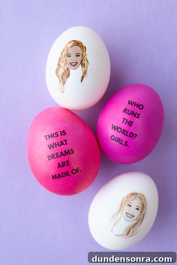 Celebrity-Inspired DIY Easter Egg Ideas for a Stylish Holiday 9 Pink and white celebrity eggs