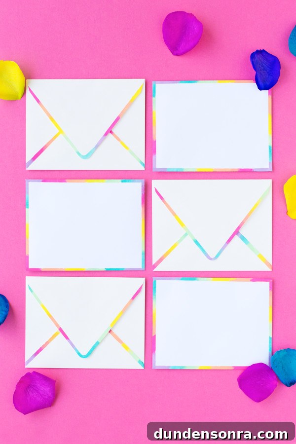 Create Rainbow-Edged Stationery: DIY Guide and Tips 7 Envelopes with colorful borders