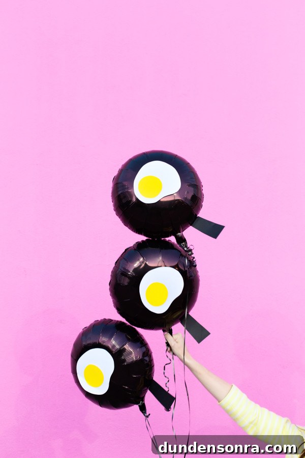 Fried Egg Emoji Balloons: DIY Party Decoration Tutorial 3 Egg balloons