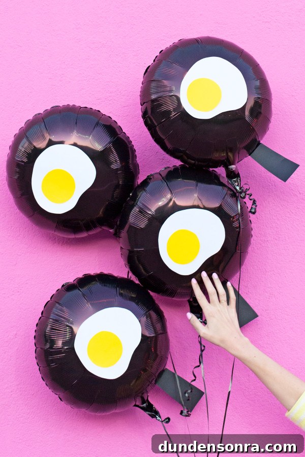 Fried Egg Emoji Balloons: DIY Party Decoration Tutorial 8 Egg balloons