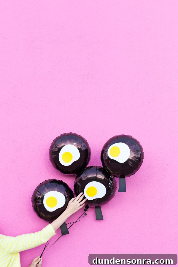 Fried Egg Emoji Balloons: DIY Party Decoration Tutorial 9 Egg balloons