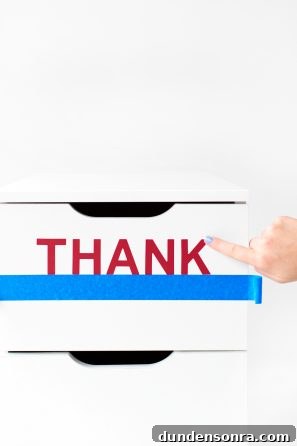 A drawer that says "thank"