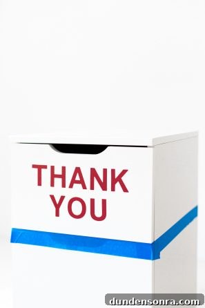 A drawer that says "thank you"