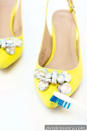 Yellow heals with diamonds