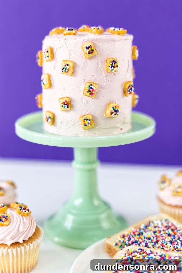 A cake with fairy bread sprinkles on it