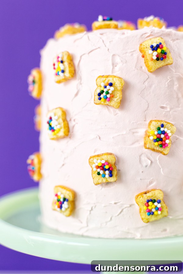 A cake with fairy bread sprinkles on it