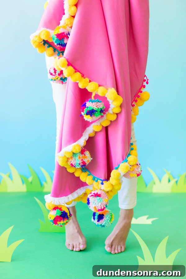 Pink blanket and tassels