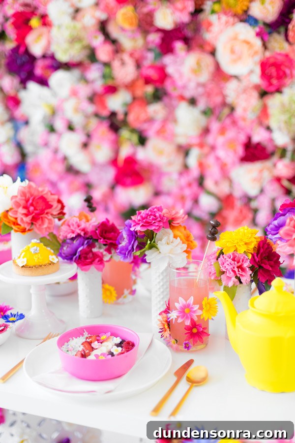 Mother's Day Floral Brunch Ideas to Celebrate Mom 14 A table setting with flowers