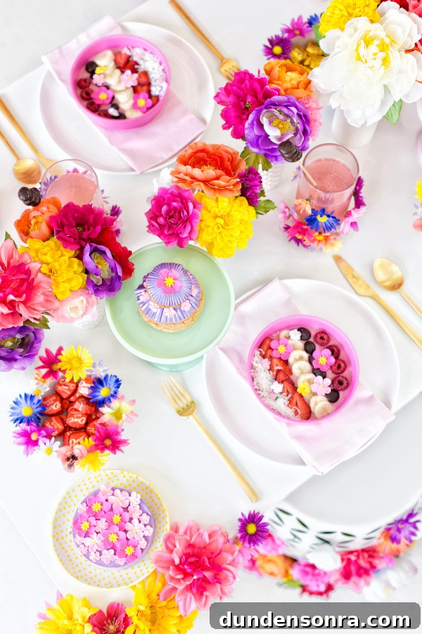 Mother's Day Floral Brunch Ideas to Celebrate Mom 15 A table setting with flowers