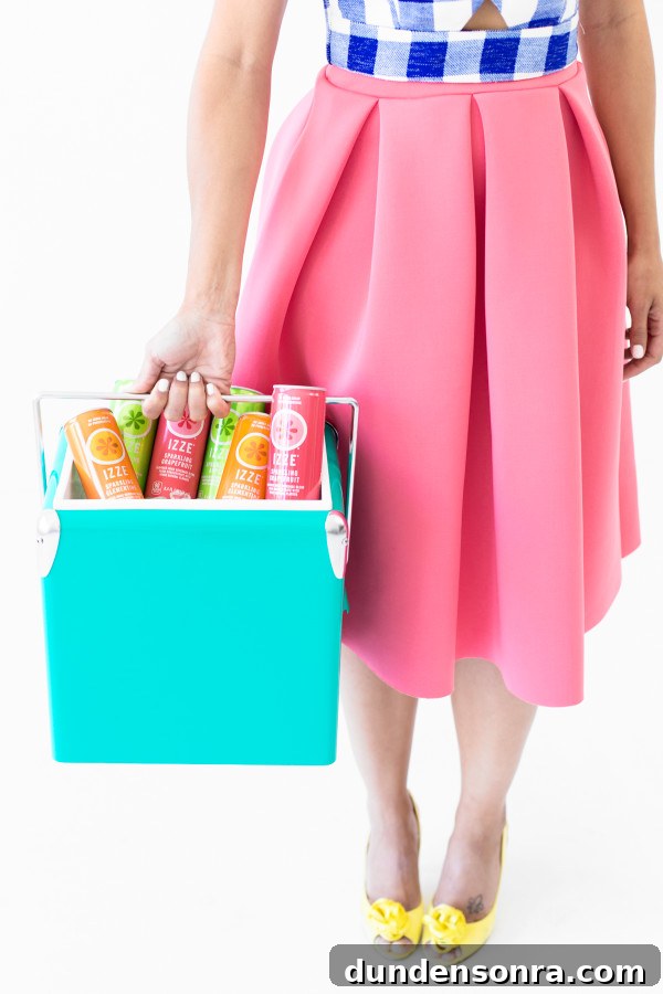 Someone holding a cooler with IZZE