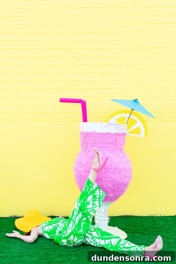 DIY Tropical Drink Piñata Tutorial: How to Make a Pineapple Party Piñata 9 A pinata