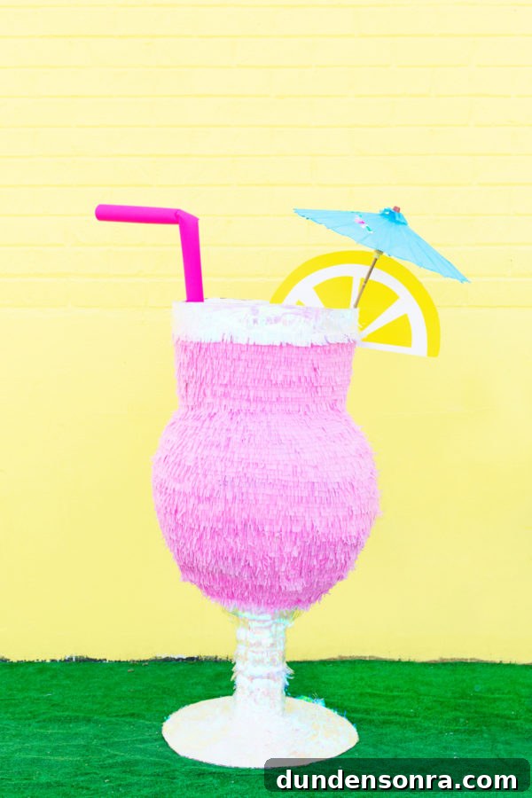 DIY Tropical Drink Piñata Tutorial: How to Make a Pineapple Party Piñata 6 Piñata cocktail drink