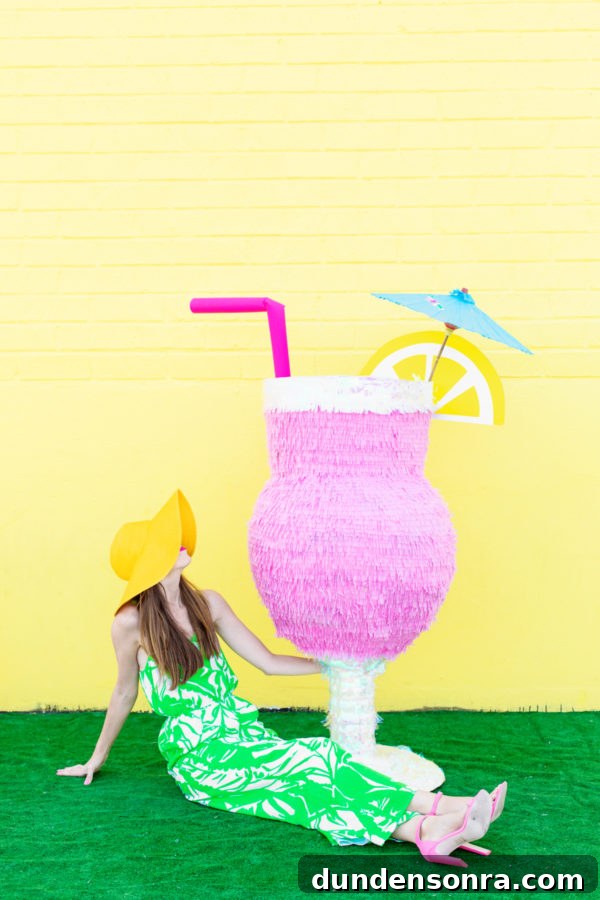 DIY Tropical Drink Piñata Tutorial: How to Make a Pineapple Party Piñata 7 Piñata cocktail drink