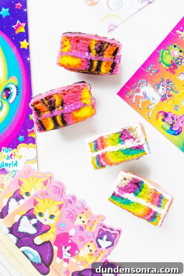 Colorful cake slices