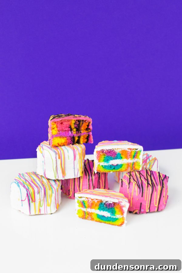 Colorful cake slices