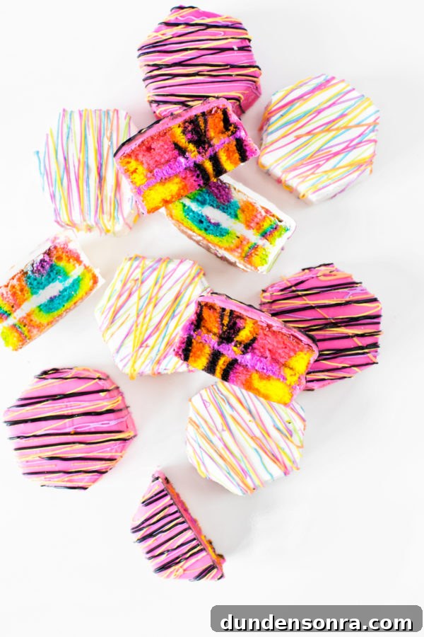 Colorful cake slices