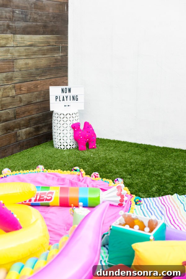 Host a Colorful Backyard Movie Night: Tips for a Magical Outdoor Screening 13 Blankets and tables